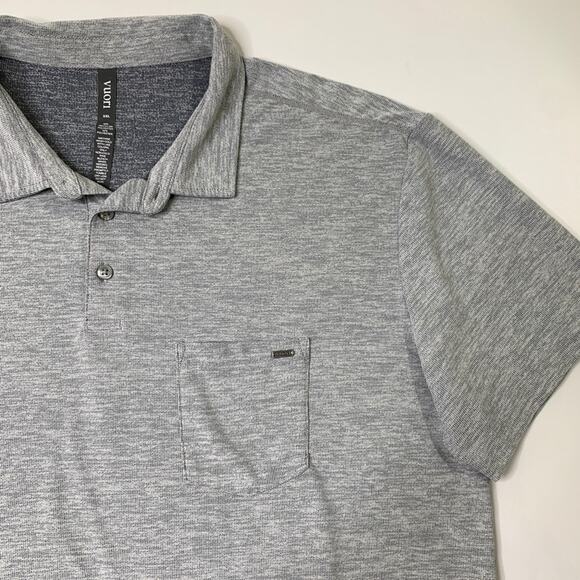 Vuori Polo Shirt Mens 2XL XXL Grey Ace Performance Pocket Wicking Stretch Golf - Picture 3 of 9
